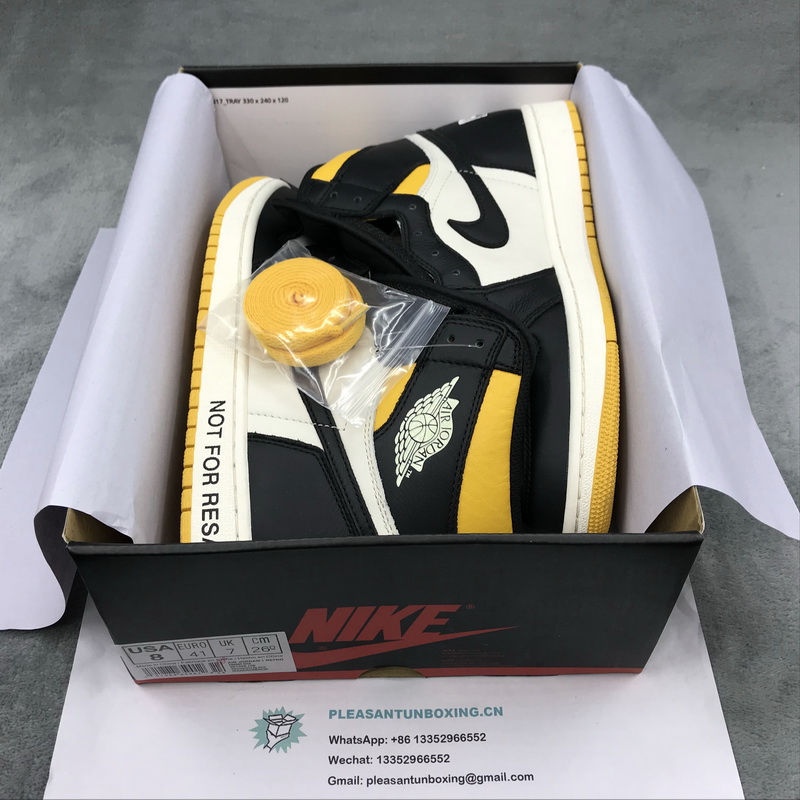 Authentic Air Jordan 1 NRG No L's Yellow Black